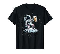 Astronauta & Beer On The Moon Funny Space Drinker Humor Camiseta