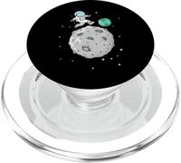 Astronauta Caminando sobre la Superficie de la Luna PopSockets PopGrip para MagSafe