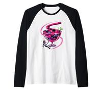 Astronauta Cerca de Compota Frutas Galaxia Arte Espacial Camiseta Manga Raglan