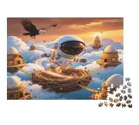 Astronauta Ciudad Celeste Fantasía Puzzle de 1000 Piezas Papel para Adultos Relajación Enfoque Diversión Decoración Regalo Nan