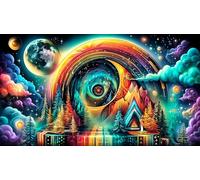 Astronauta con Perro en el Espacio Puzzle de 1000 Piezas Decoración para Adultos Cartón 100% Reciclado 75x50cm/1000pcs