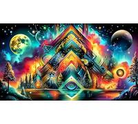 Astronauta con Perro en el Espacio Puzzle de 1000 Piezas para Adultos Cartón 100% Reciclado Juegos estimulantes y mentales 38x26cm/1000pcs