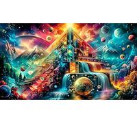 Astronauta con Perro en el Espacio Puzzle de 1000 Piezas para la Familia Regalos de cumpleaños para niños Mayores Cartón 100% Reciclado 75x50cm/1000pcs