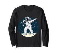 Astronauta Dabbing on The Moon Outer Space Funny Graphic Manga Larga