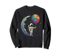 Astronauta de conciencia sobre el autismo con rompecabezas globo espacial niño niño Sudadera