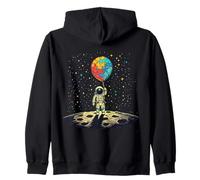 Astronauta de conciencia sobre el autismo con rompecabezas globo espacial niño niño Sudadera con Capucha