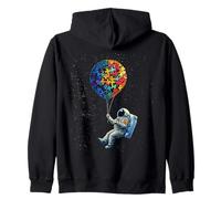 Astronauta de conciencia sobre el autismo con rompecabezas globo espacial niño niño Sudadera con Capucha