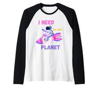 Astronauta Divertida Chica Necesito Mi Propio Planeta: Humor introvertido Camiseta Manga Raglan