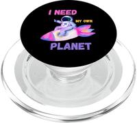Astronauta Divertida Chica Necesito Mi Propio Planeta: Humor introvertido PopSockets PopGrip para MagSafe