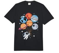 Astronauta Divertido Sosteniendo Planeta Globos Astronomía Espacio Comfort Colors Adult Heavyweight T-Shirt