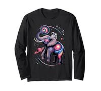 Astronauta Elefante Galáctico Con Estrellas Y Planetas Manga Larga
