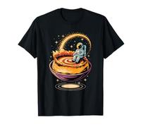 Astronauta en Crème Brûlée Galaxia Espacio Postre Arte Camiseta