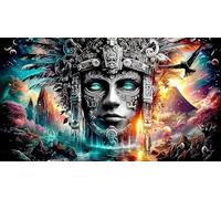 Astronauta en el Colorido Espacio Puzzle de 1000 Piezas para Juguetes Infantiles Juegos de Puzzles estimulantes Cartón 100% Reciclado 38x52cm/1000pcs