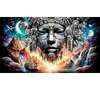 Astronauta en el Colorido Espacio Puzzle de 1000 Piezas para niños de 12 años Decoración Cartón 100% Reciclado 38x26cm/1000pcs