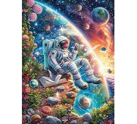 Astronauta en el Espacio Puzzle 1000 Piezas Cartón Blanco Premium para Expertos Sueño de Pintura al óleo de Cuento de Hadas Vacaciones Fines Semana Hobby Y Ocio Regalo Navideño 1000 PC
