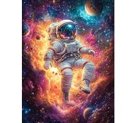 Astronauta en el Paisaje cósmico Puzzles 500 Piezas Desafío Nivel Difícil Rompecabezas para Adultos Aliviar Estrés Decoración Hogar DIY Moderno Portátil 500 PCS