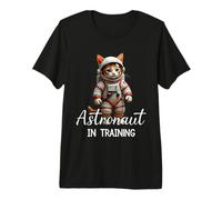 Astronauta en Entrenamiento Retro Lindo Gato Vintage Space Galaxy Camiseta Premium