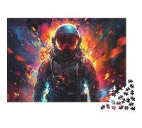 Astronauta en Fuego Rompecabezas Resistente 1000 Piezas Adultos Piloto Fuego Chispas Casco Premium Grueso Vibrante Desafiante Alivio Estrés Juego 52x38cm/1000pcs