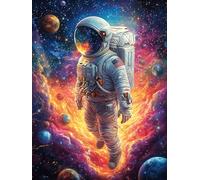 Astronauta en la Galaxia cósmica ardiente Rompecabezas 500 Piezas Cartón Grueso para Parejas Cuento de Hadas Animal mágico Desarrollo Habilidades Pieza Decorativa Casa Pack Completo Regalo Cumpleaños
