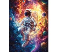 Astronauta en la Galaxia cósmica Puzzles 300 Piezas Desafío Nivel Difícil Cuento de Hadas acompañante Adorable Rompecabezas para Adultos Aliviar Estrés Decoración Hogar DIY Moderno Portátil 300 PCS