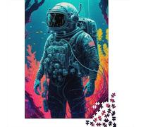 Astronauta en Las Profundidades Puzzle de 1000 Piezas Papel para Adultos Ilustración de Ciencia Ficción Relajación Familia Regalo Hogar 52x38cm/1000pcs