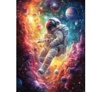 Astronauta en una galaxia cósmica Rompecabezas 1000 Piezas Cartón Grueso Para Parejas Dibujo Animado de Paisajes de Cuento de Hadas Desarrollo Habilidades Actividad Familiar Educativa Decoración Dormi