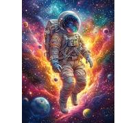 Astronauta en una nebulosa cósmica arremolinada Rompecabezas 500 Piezas Cartón Grueso Para Coleccionistas Dibujo Animado de Paisajes de Cuento de Hadas Mejora Memoria Desarrollo Cognitivo Diversión Fa