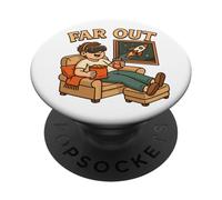 Astronauta escalofriante con VR y bocadillos PopSockets PopGrip Adhesivo