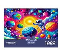 Astronauta Espacial iridiscentea 1000 Piezas De Rompecabezas para Adultos, Puzzle Cosmos Fantástico Adultos, Juego Familiar Productos Lúdicos Creativos 52x38cm/1000pcs