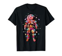 Astronauta Flor Ciencia Astronomía Espacial Galaxia Camiseta