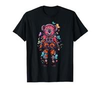 Astronauta Flor Ciencia Astronomía Espacio Exterior Galaxia Camiseta