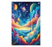 Astronauta Flota en el Espacio Puzzle 1000 Piezas Hogar Decoración Elegante Universo Espacial Rompecabezas para Hombres Y Mujeres 3D DIY Creativo Aliviar Estrés Desafío Intelectual 1000 PCS