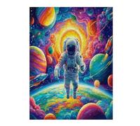 Astronauta Flota en el Espacio Puzzle 500 Piezas Hogar Decoración Elegante Universo Espacial Rompecabezas para Hombres Y Mujeres 3D DIY Creativo Aliviar Estrés Desafío Intelectual 500 PCS