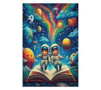 Astronauta Flota en el Espacio Puzzles 1000 Piezas Decoración Hogar 3D Elegante Universo Espacial Rompecabezas Familiar para Adultos Obra De Arte Colorido DIY Creativo 1000 PCS