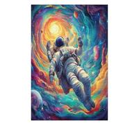 Astronauta Flota en el Espacio Puzzles 1000 Piezas Decoración Hogar 3D Elegante Universo Espacial Rompecabezas Familiar para Adultos Obra De Arte Colorido DIY Creativo 1000 PCS