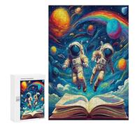 Astronauta Flota en el Espacio Puzzles 300 Piezas Decoración Hogar 3D Universo Espacial Obra De Arte Rompecabezas Impossible para Adultos Y Niños A 12 Años DIY Moderno Aliviar300 PCS