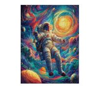 Astronauta Flota en el Espacio Puzzles 500 Piezas Decoración Hogar 3D Elegante Universo Espacial Rompecabezas Familiar para Adultos Obra De Arte Colorido DIY Creativo 500 PCS