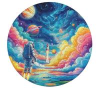 Astronauta Flota en el Espacio Rompecabezas Adulto Portátil 195 Piezas Animales Formas Especiales Universo Espacial Puzzle Niños Kinder Können Es Nicht Machen Hombres Niñas195 PCS