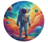 Astronauta Flota en el Espacio Rompecabezas Adulto Portátil 195 Piezas Animales Formas Especiales Universo Espacial Puzzle Niños Kinder Können Es Nicht Machen Hombres Niñas195 PCS