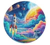 Astronauta Flota en el Espacio Rompecabezas Infantil Y Adulto 68 Piezas Diseño Animales Únicos Universo Espacial Puzzle Niños Construir Maquetas Desafío Mental Decoración 68 PCS