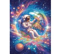 Astronauta flotando en Galaxia cósmica Puzzles 1000 Piezas Desafío Nivel Difícil Animales Salvajes y domésticos Rompecabezas para Adultos Aliviar Estrés Decoración Hogar DIY Moderno Portátil 1000 PCS