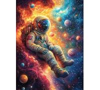 Astronauta flotando en un Cielo cósmico Puzzle 500 Piezas Cartón Grueso para Adultos Sueño Mágico de Ciencia Ficción Decoración Única Hogar Noches Juegos En Familia Regalo De Año Nuevo