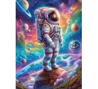 Astronauta flotando en una galaxia cósmica Puzzle 1000 Piezas Cartón Grueso Para Toda La Familia Vida silvestre y mascotas Desarrollo Lógica Agilidad Mental Actividad Hacer En Grupo Idea De Regalo 100