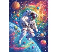 Astronauta flotando en una Galaxia cósmica Puzzle 500 Piezas Cartón Resistente para Parejas Vida Silvestre y Mascotas Noches De Cita Actividad Antiestrés Tiempo Libre Pack Completo Regalo Aniversario