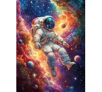 Astronauta flotando en una Galaxia cósmica Rompecabezas 300 Piezas Cartón Grueso para Parejas Sueño Mágico de Ciencia Ficción Desarrollo Habilidades Actividad Familiar Educativa Decoración Dormitorio