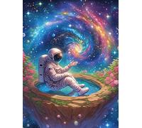 Astronauta flotando en una Galaxia cósmica Rompecabezas 300 Piezas Cartón para Adultos Vida Silvestre y Mascotas Estimulación Cognitiva Juego Familiar Decoración Mural Regalo De San Valentín 300 PCS