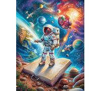 Astronauta flotando en una galaxia cósmica Rompecabezas 500 Piezas Cartón Resistente Para Toda La Familia Sueño Mágico de Ciencia Ficción Desconectar Estrés Ocio Creativo En Casa Mejor Valorado Regalo