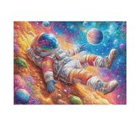 Astronauta flotando Galaxia Puzzle 500 Piezas Desafío Impossible Extremo Tiempo Feliz Rompecabezas para Adultos Aliviar Estrés Decoración Hogar 3D Maquetas Construir 500 PCS