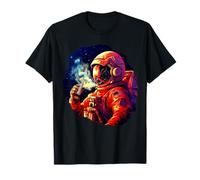 Astronauta Fumando Marihuana En El Espacio Exterior Divertido Astronauta Camiseta