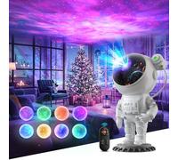 Astronauta Galaxy Proyector Estrellas, Astronaut Galaxia Proyector Estrellas Techo Adultos, Temporizador y Control Remoto, Lámpara Estrellada para Dormitorio y Proyector Estrellas Techo (Blanco)